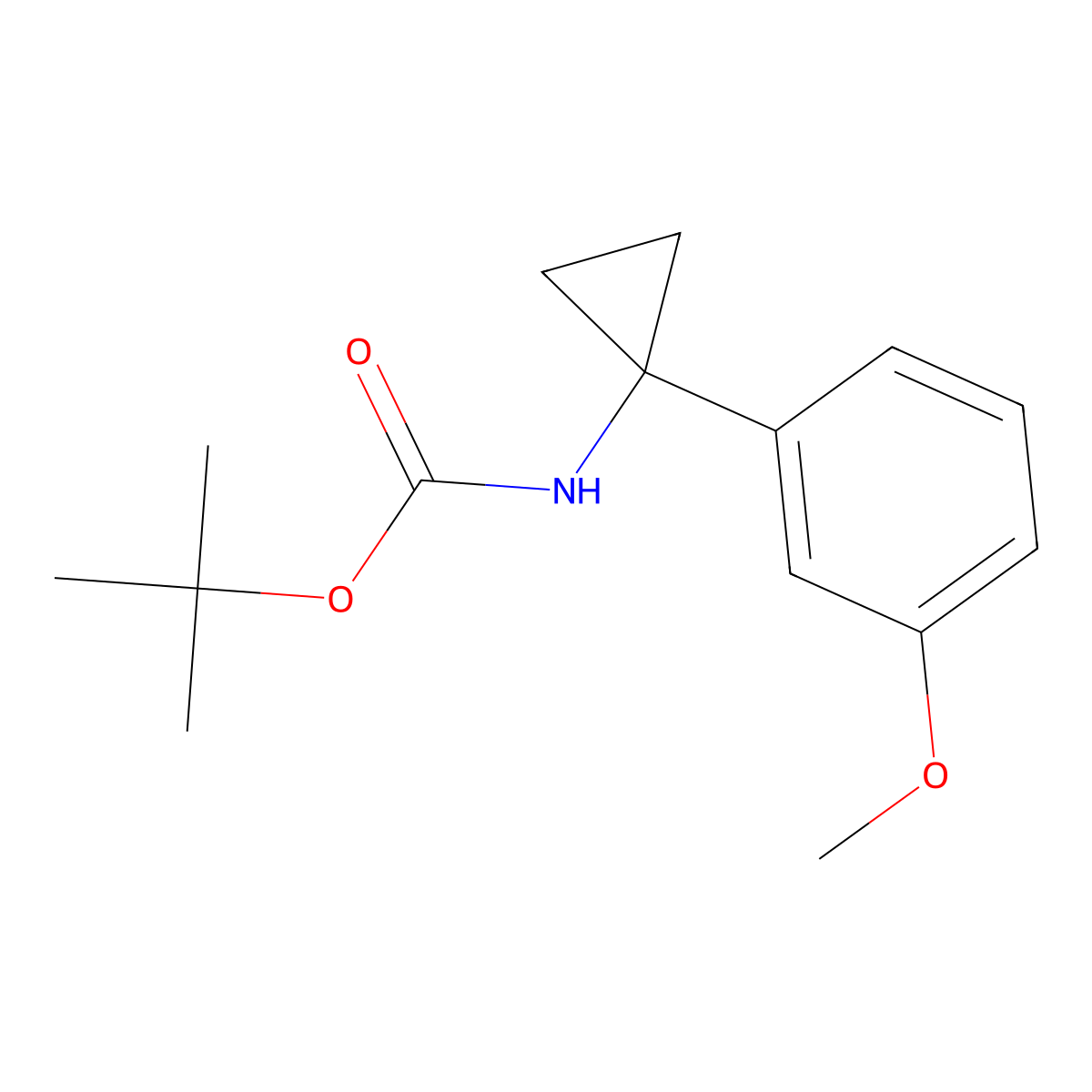 tert-Butyl N-[1-(3-methoxyphenyl)cyclopropyl]carbamate molecular structure, CAS 1332765-93-1