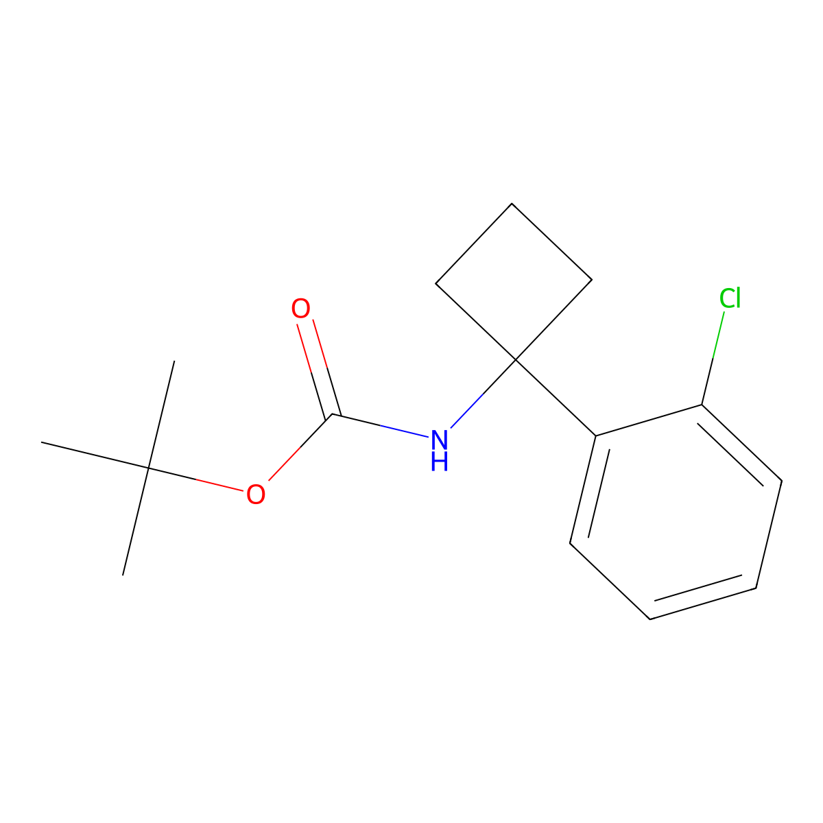 tert-Butyl N-[1-(2-chlorophenyl)cyclobutyl]carbamate molecular structure, CAS 1332765-96-4