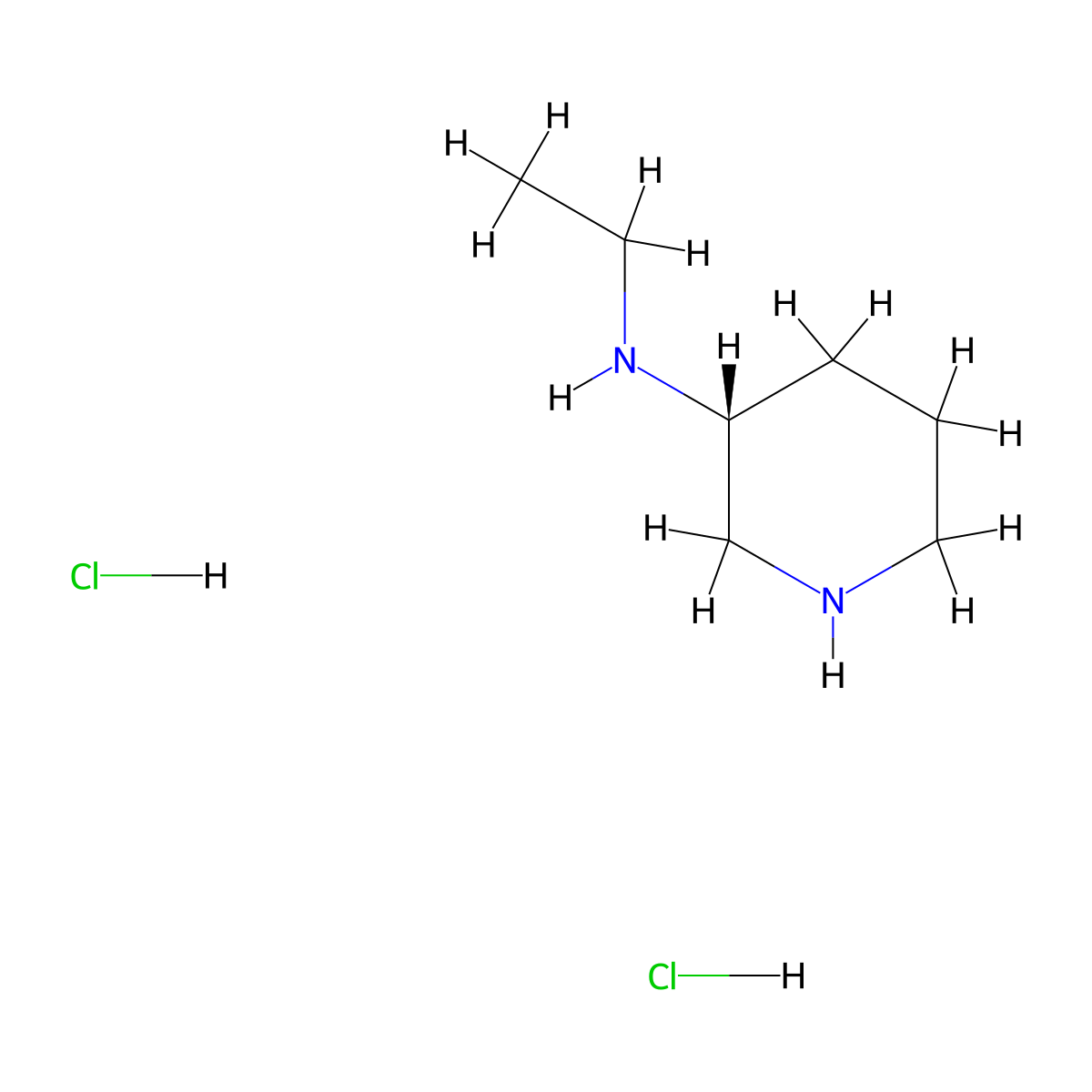 (R)-N-Ethylpiperidin-3-amine dihydrochloride molecular structure, CAS 1332765-97-5