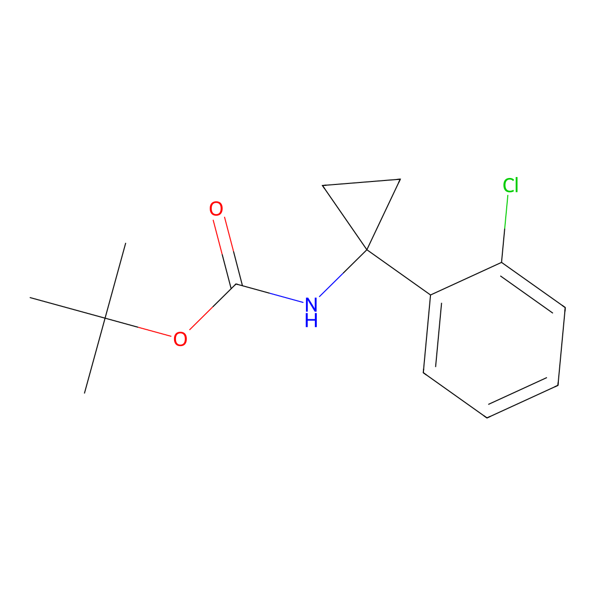 tert-Butyl N-[1-(2-chlorophenyl)cyclopropyl]carbamate molecular structure, CAS 1332765-98-6