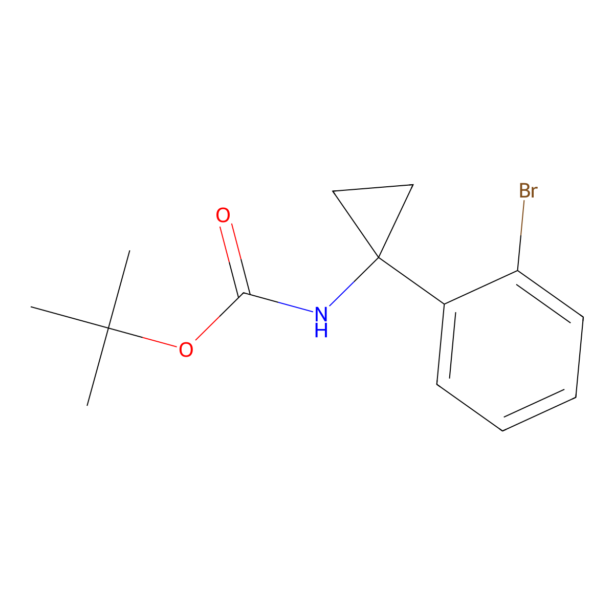 tert-Butyl N-[1-(2-bromophenyl)cyclopropyl]carbamate molecular structure, CAS 1332766-03-6