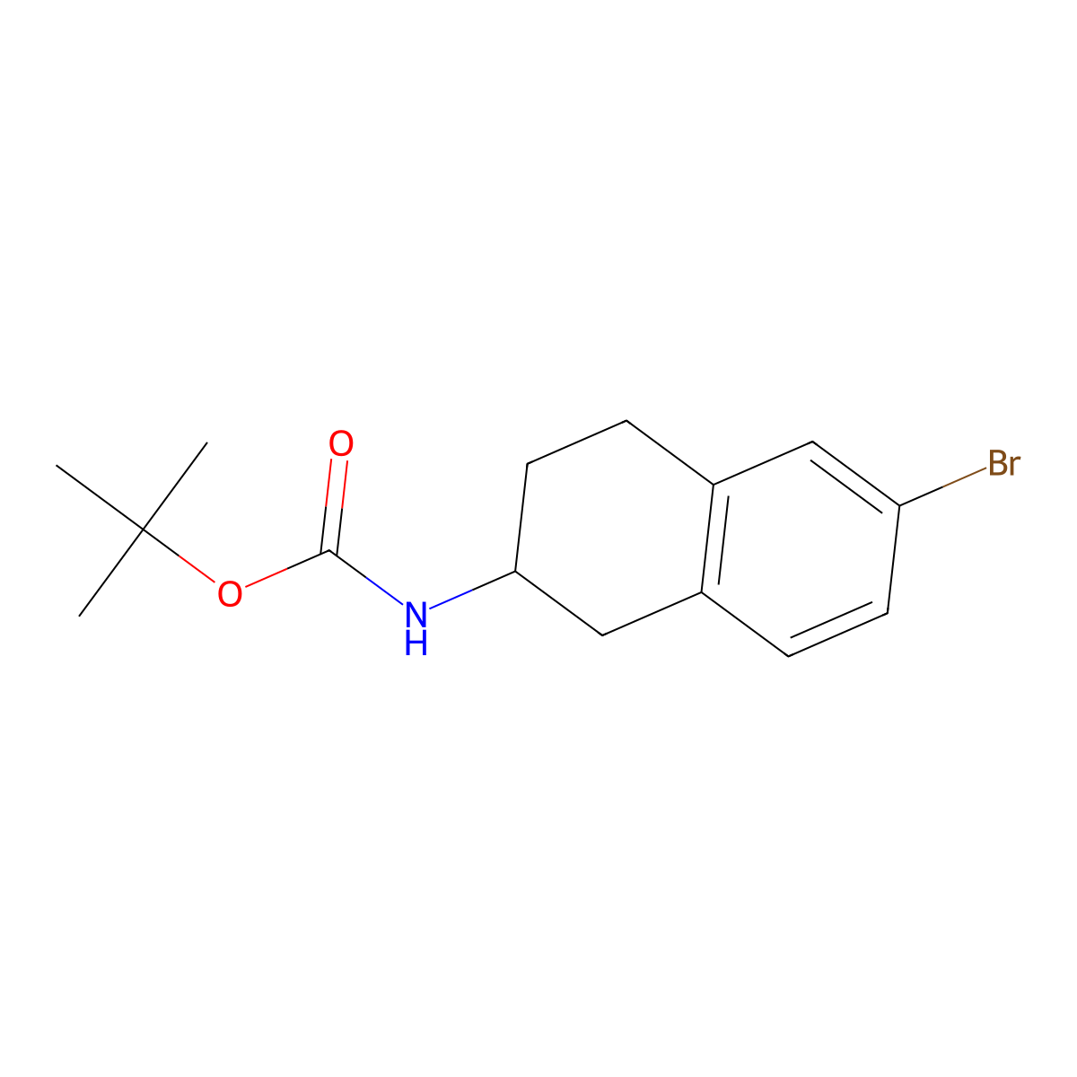 tert-butyl N-(6-bromo-1,2,3,4-tetrahydronaphthalen-2-yl)carbamate molecular structure, CAS 133277-10-8