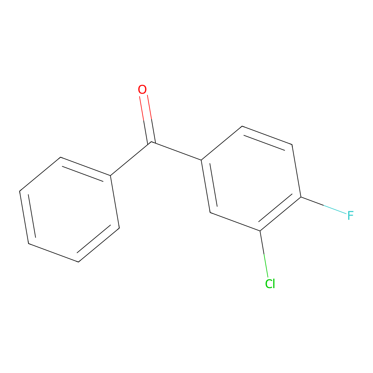 (3-Chloro-4-fluorophenyl)(phenyl)methanone molecular structure, CAS 133280-45-2