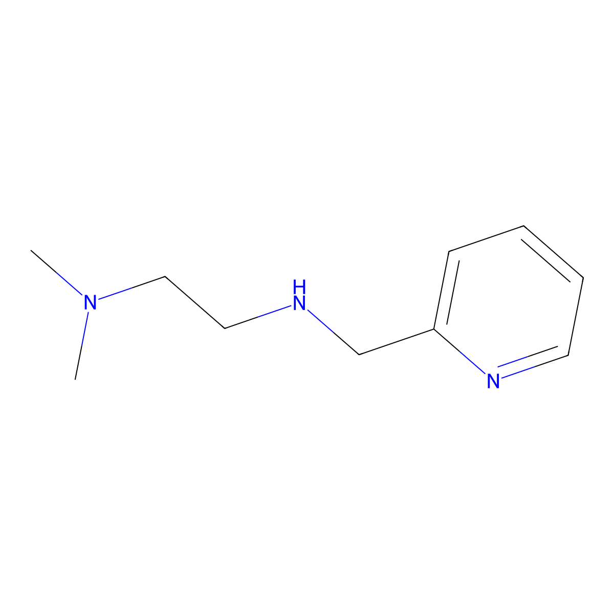 N,N-Dimethyl-N'-pyridin-2-ylmethyl-ethane-1,2-diamine molecular structure, CAS 133280-80-5