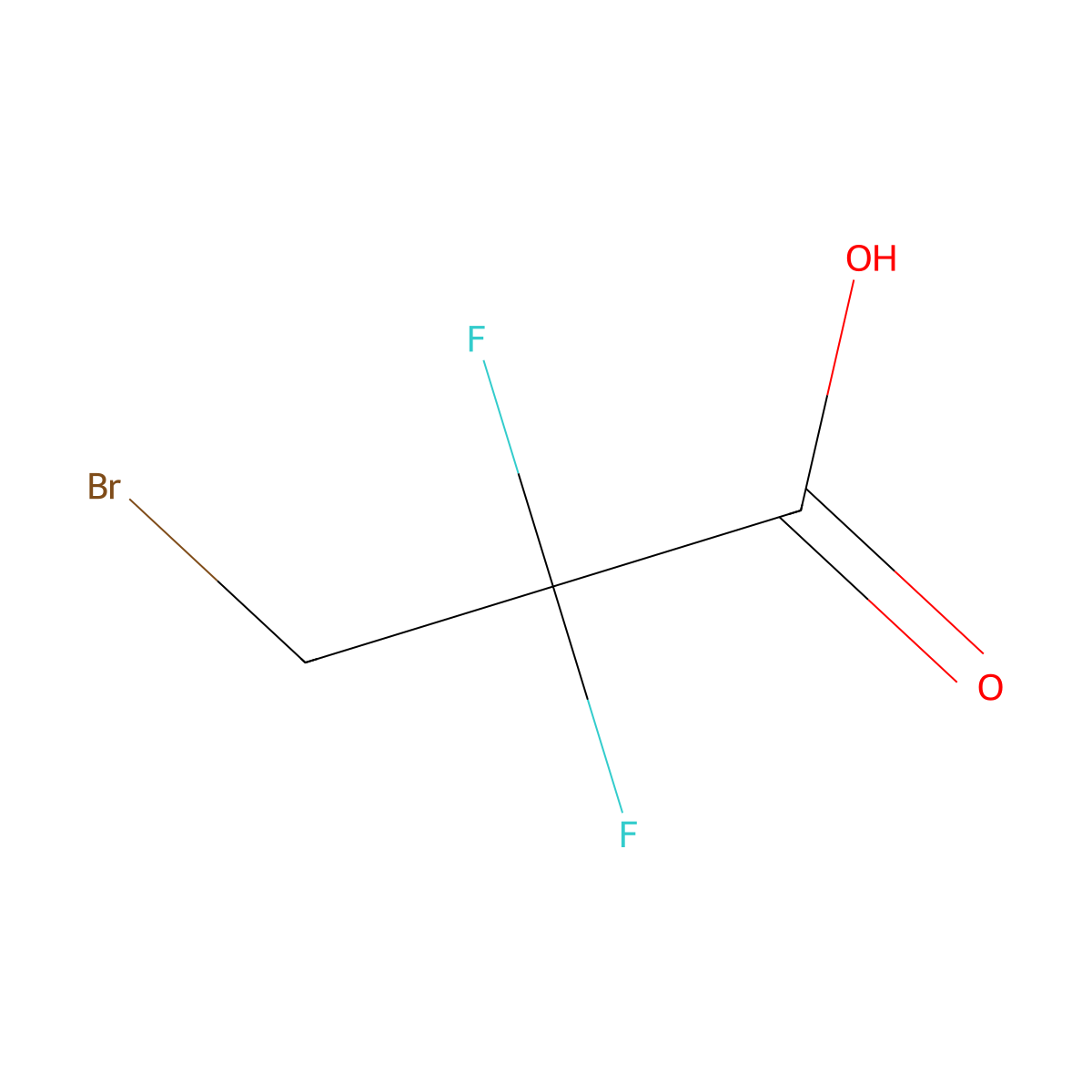 3-Bromo-2,2-difluoropropanoic acid molecular structure, CAS 133281-20-6