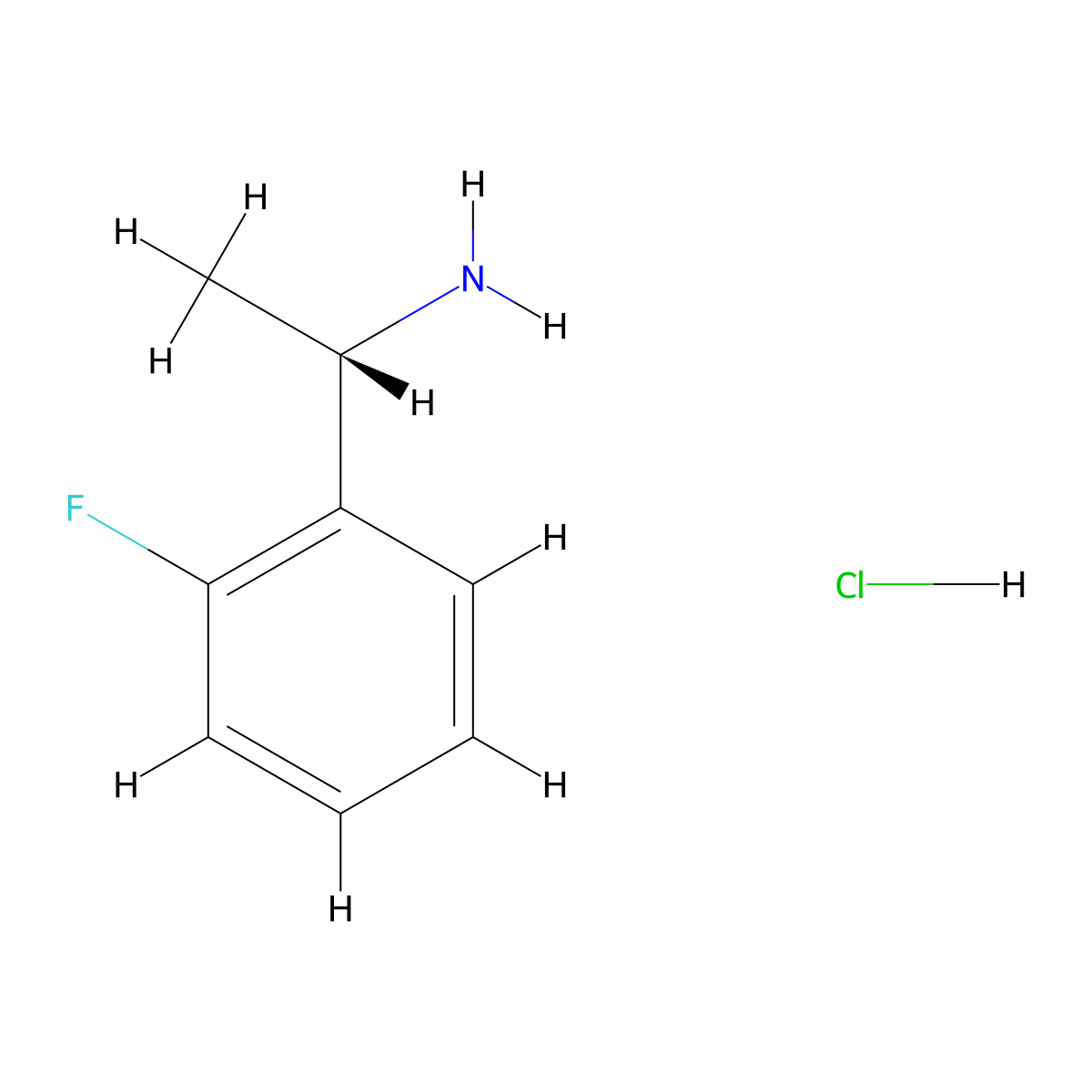 (1S)-1-(2-fluorophenyl)ethan-1-amine hydrochloride molecular structure, CAS 1332832-14-0