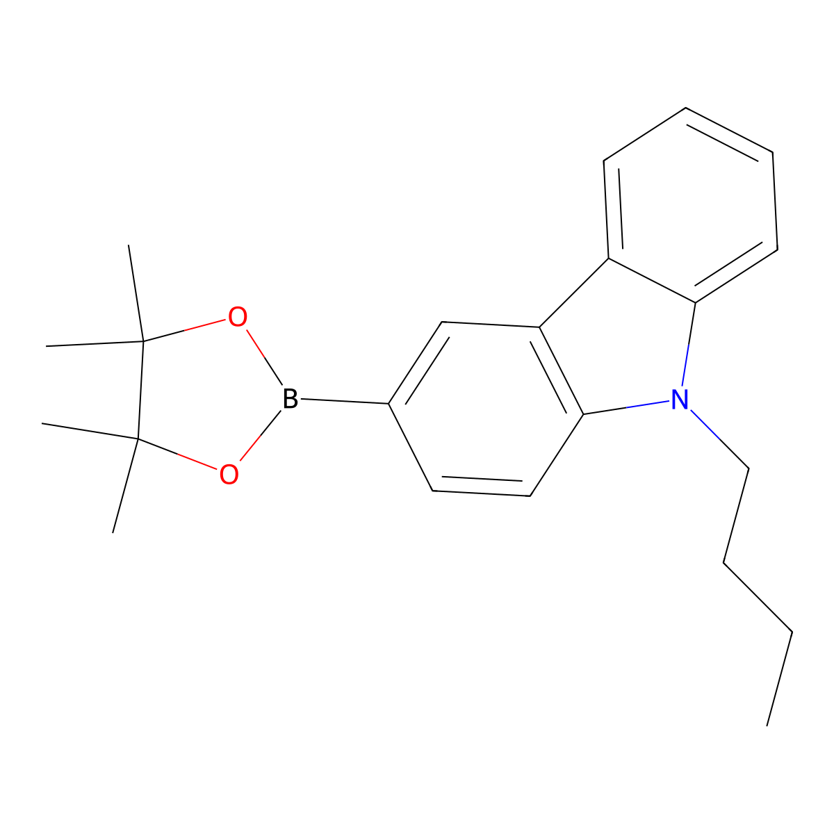 9-Butyl-3-(4,4,5,5-tetramethyl-1,3,2-dioxaborolan-2-yl)-9H-carbazole molecular structure, CAS 1332834-83-9