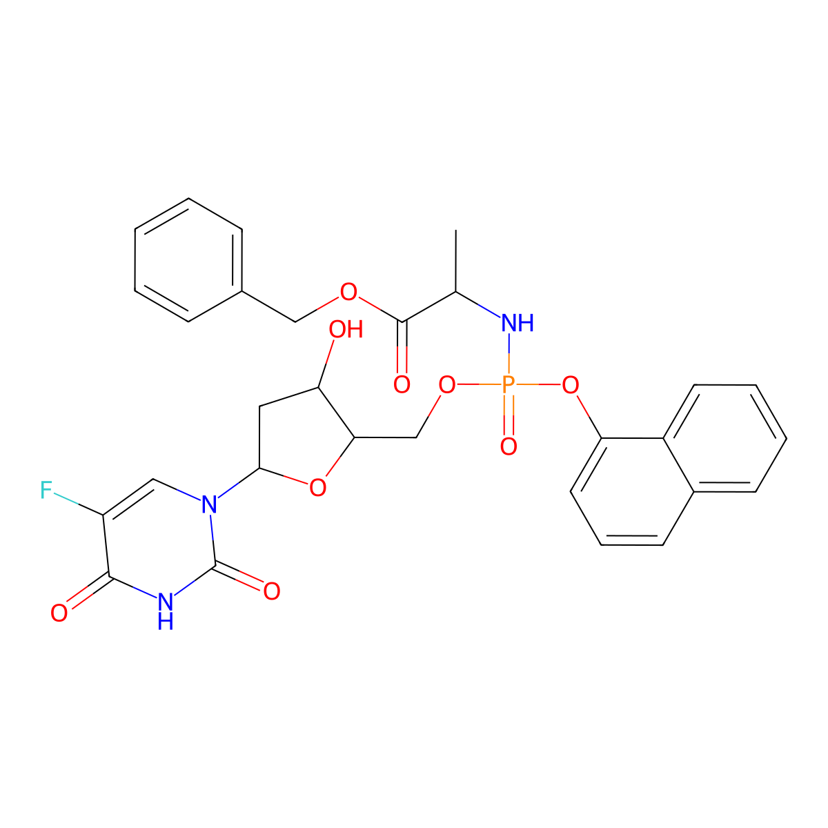 Fosifloxuridine Nafalbenamide molecular structure, CAS 1332837-31-6