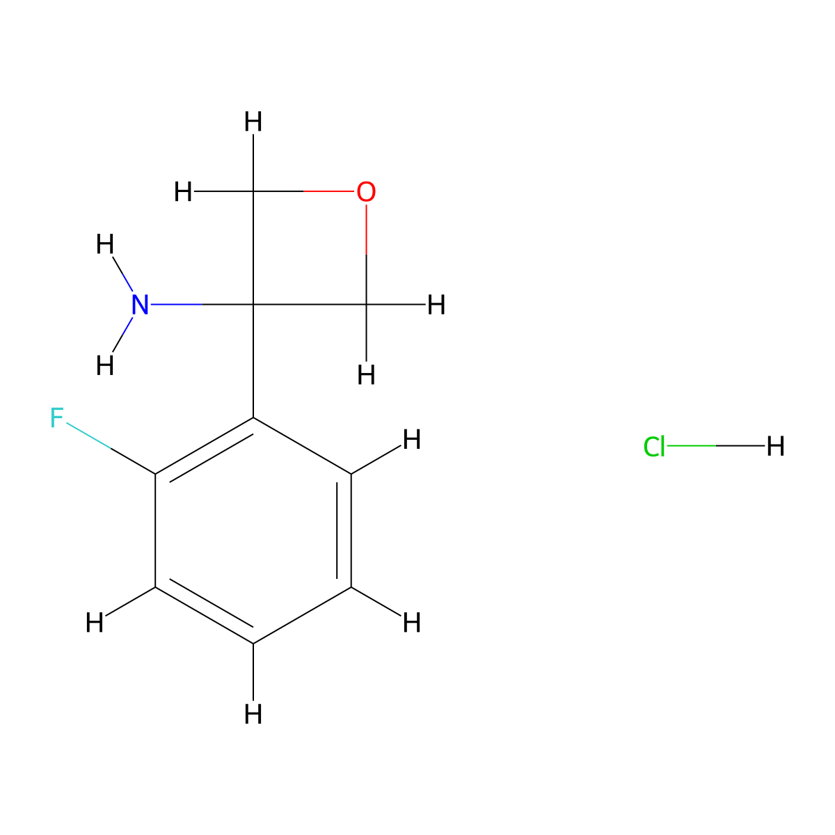 3-(2-Fluorophenyl)oxetan-3-amine hydrochloride molecular structure, CAS 1332839-78-7