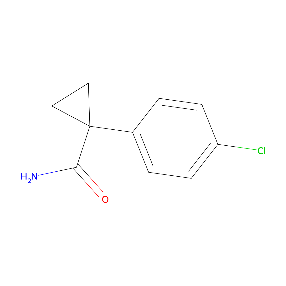 1-(4-Chlorophenyl)cyclopropanecarboxamide molecular structure, CAS 133284-47-6