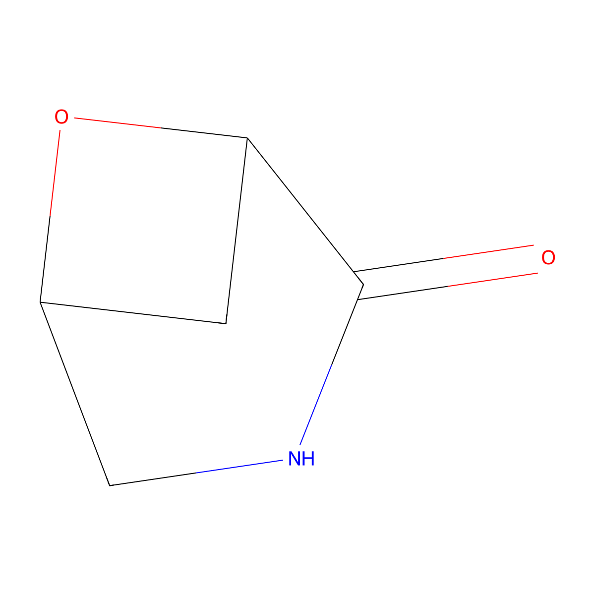 6-Oxa-3-azabicyclo(3.1.1)heptan-2-one molecular structure, CAS 1332856-72-0