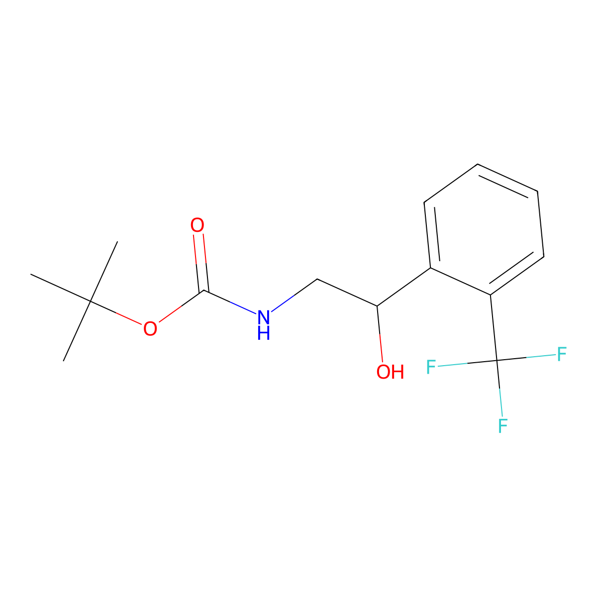 tert-butyl N-{2-hydroxy-2-[2-(trifluoromethyl)phenyl]ethyl}carbamate molecular structure, CAS 1332885-75-2