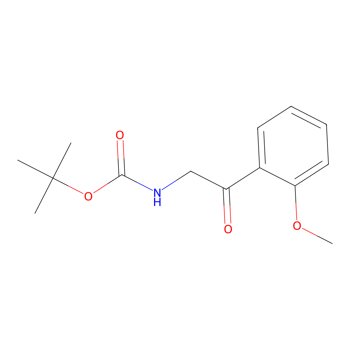 Tert-butyl (2-(2-methoxyphenyl)-2-oxoethyl)carbamate molecular structure, CAS 1332885-81-0