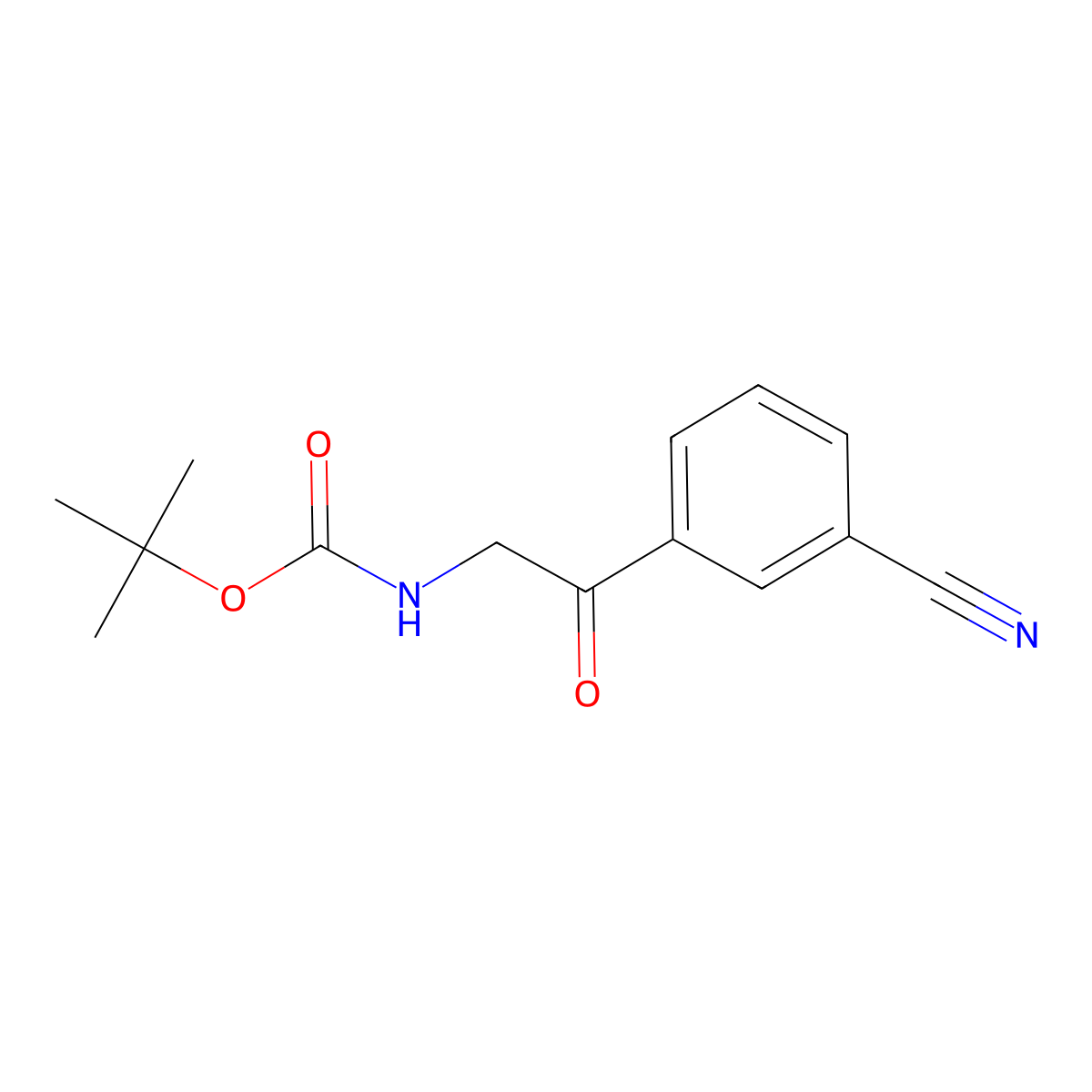 tert-butyl N-[2-(3-cyanophenyl)-2-oxoethyl]carbamate molecular structure, CAS 1332886-11-9