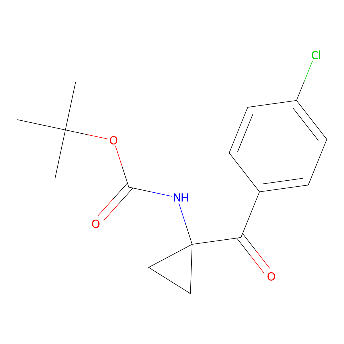 tert-Butyl N-{1-[(4-chlorophenyl)carbonyl]cyclopropyl}carbamate molecular structure, CAS 1332886-41-5