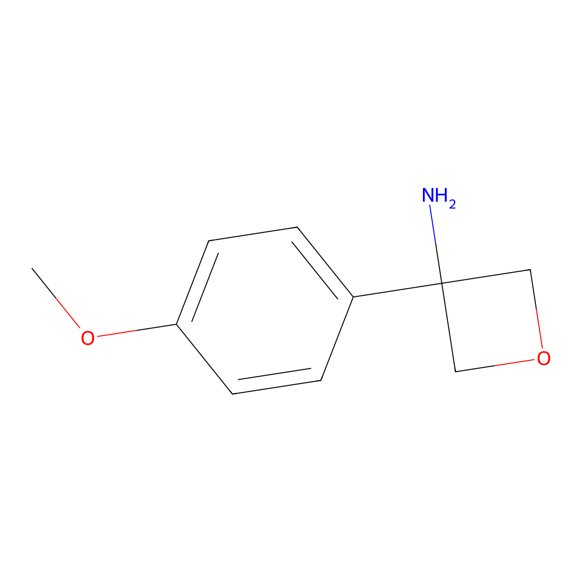 3-(4-Methoxyphenyl)oxetan-3-amine molecular structure, CAS 1332920-57-6