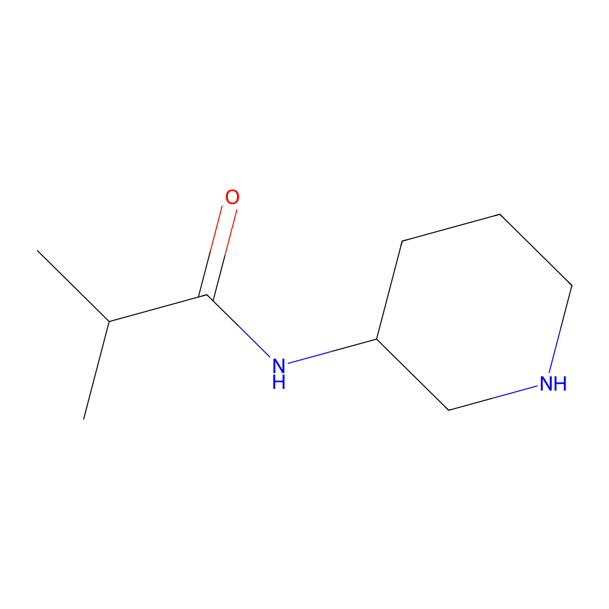2-methyl-N-[(3S)-piperidin-3-yl]propanamide molecular structure, CAS 1332920-64-5