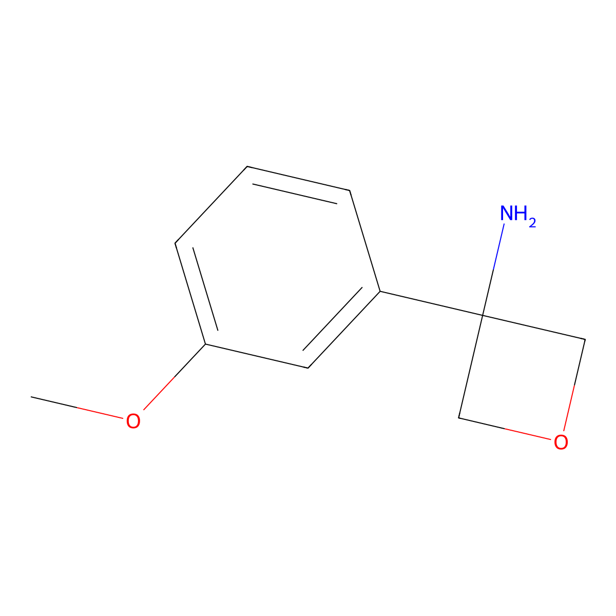 3-(3-Methoxyphenyl)oxetan-3-amine molecular structure, CAS 1332920-67-8