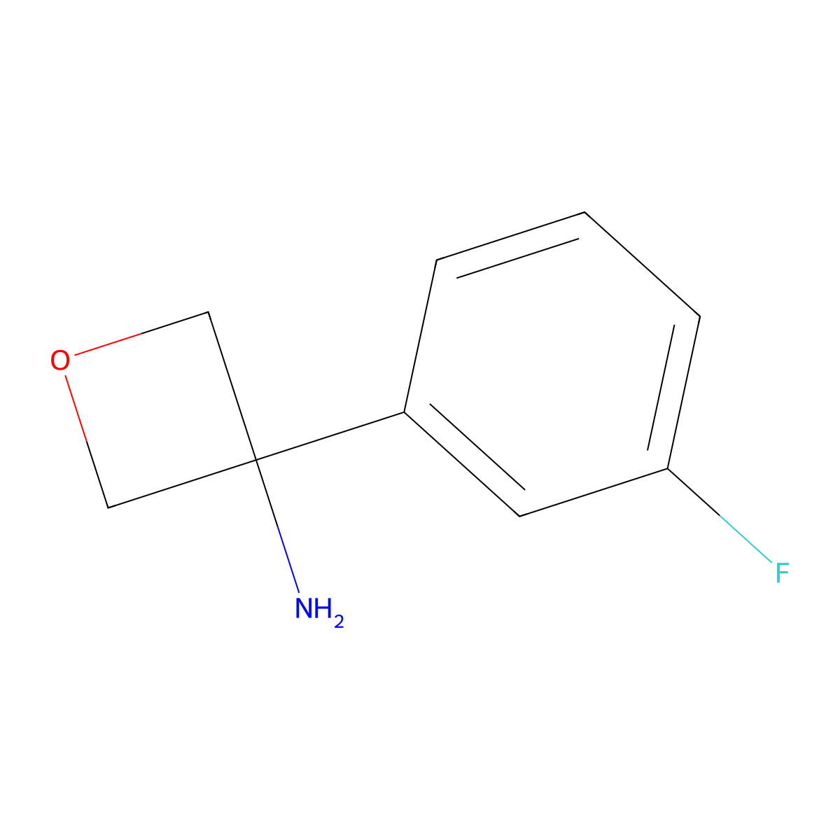 3-(3-Fluorophenyl)oxetan-3-amine molecular structure, CAS 1332921-18-2