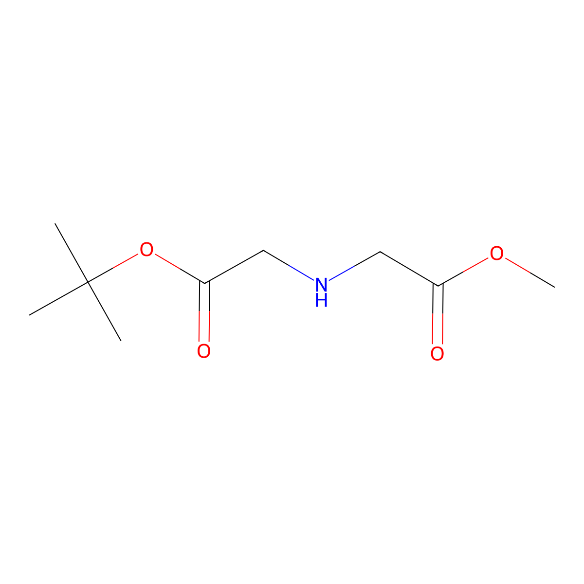 Methyl 2-((2-(tert-butoxy)-2-oxoethyl)amino)acetate molecular structure, CAS 133297-44-6