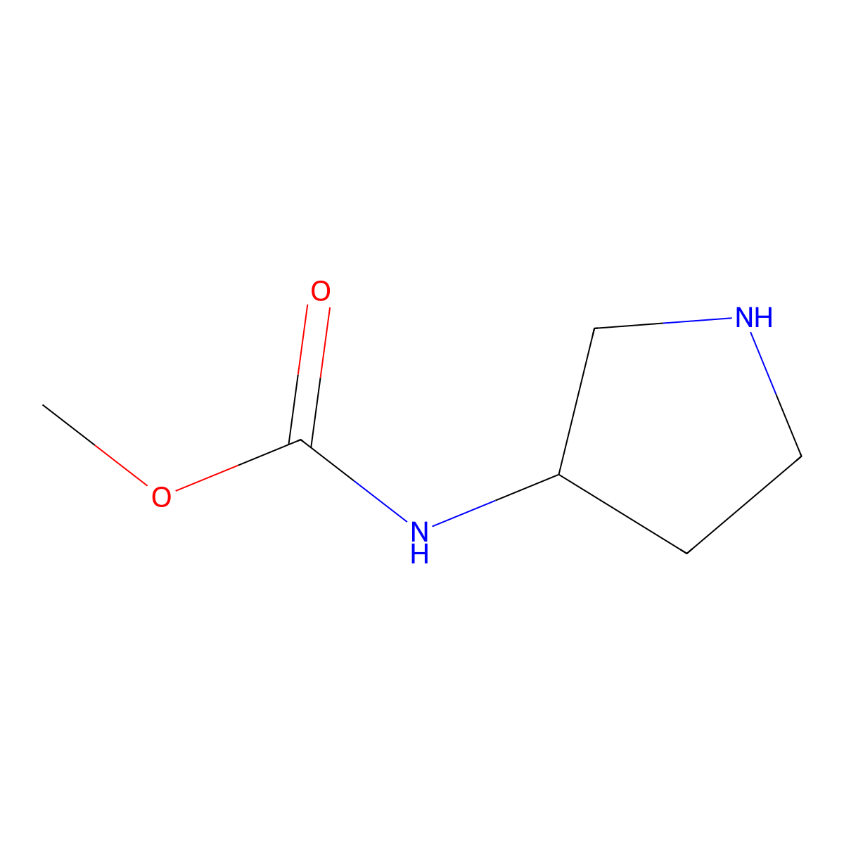 methyl N-[(3S)-pyrrolidin-3-yl]carbamate molecular structure, CAS 133298-84-7