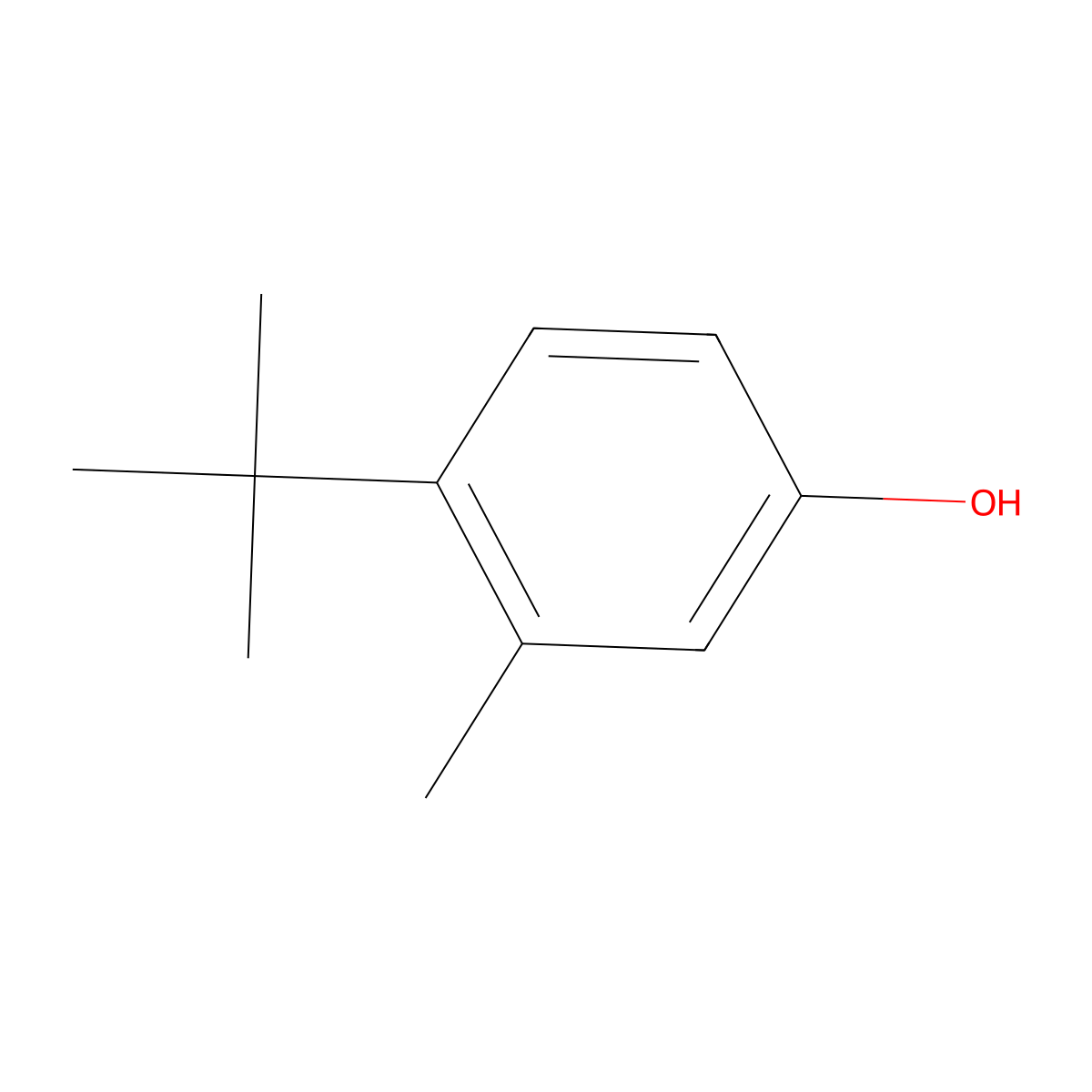 4-tert-Butyl-m-cresol molecular structure, CAS 1333-13-7
