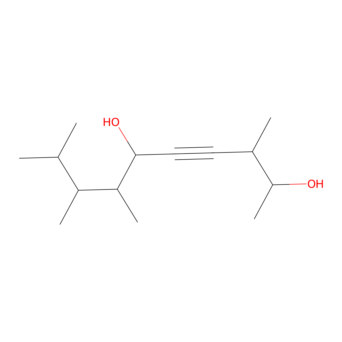 3,7,8,9-Tetramethyldec-4-yne-2,6-diol molecular structure, CAS 1333-17-1