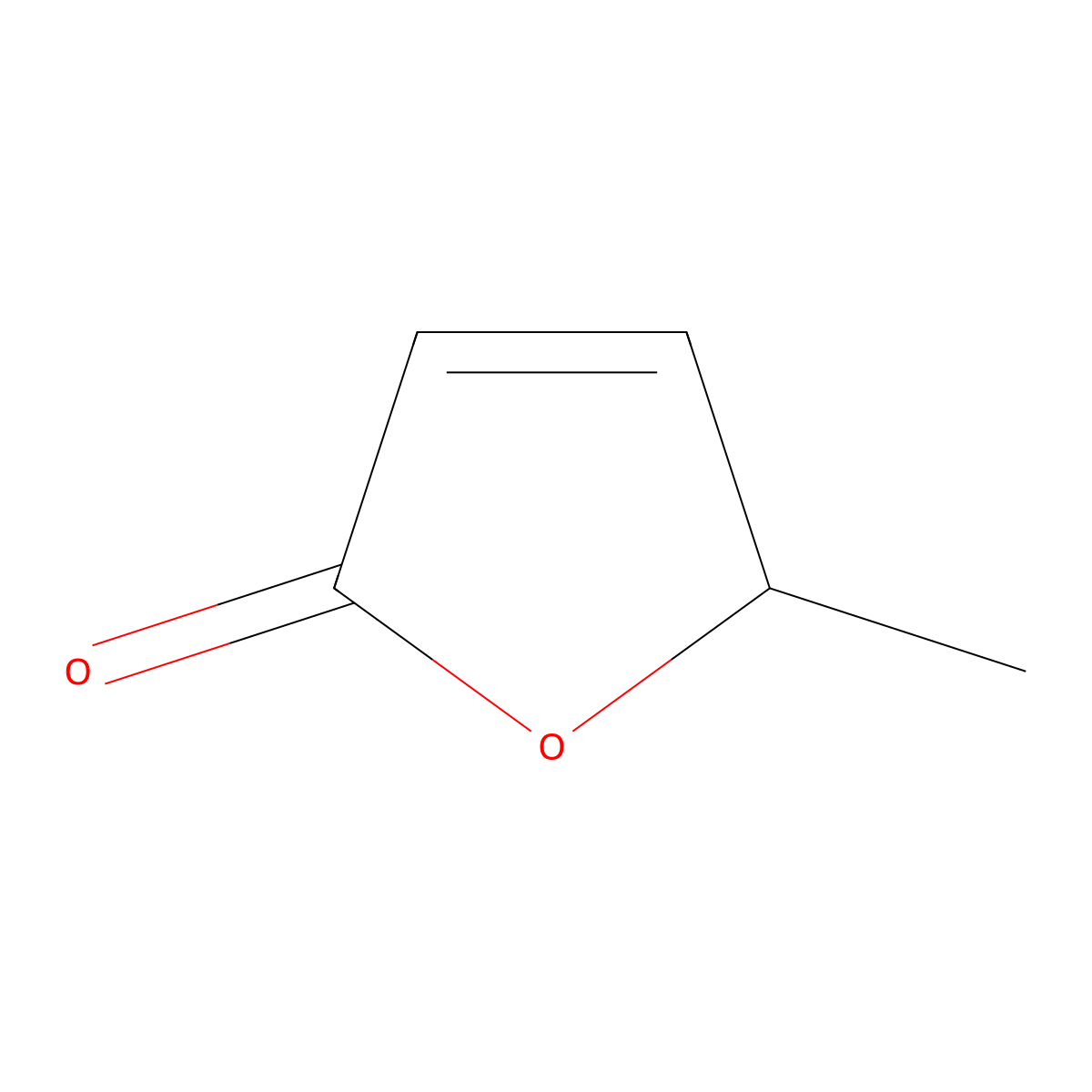 4-Hydroxy-2-pentenoic acid gamma-lactone molecular structure, CAS 1333-38-6