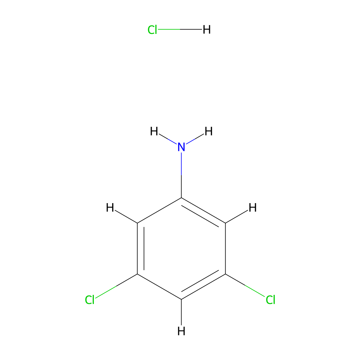 3,5-Dichloroaniline hydrochloride molecular structure, CAS 13330-18-2