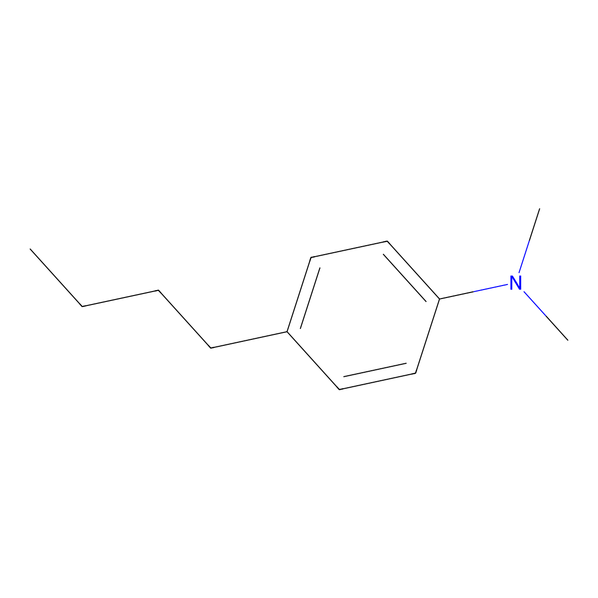 4-butyl-N,N-dimethylaniline molecular structure, CAS 13330-29-5