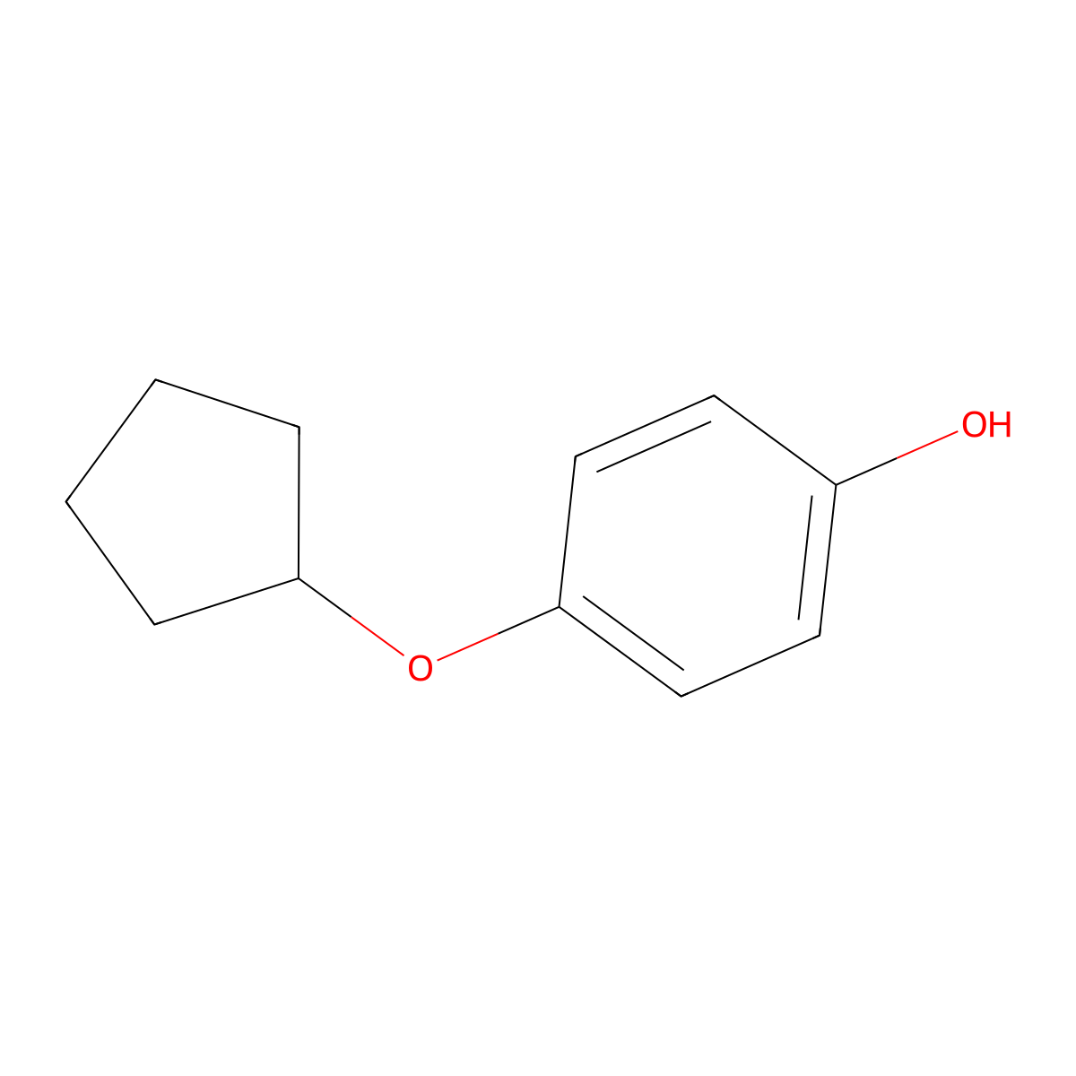 4-(Cyclopentyloxy)phenol molecular structure, CAS 13330-66-0