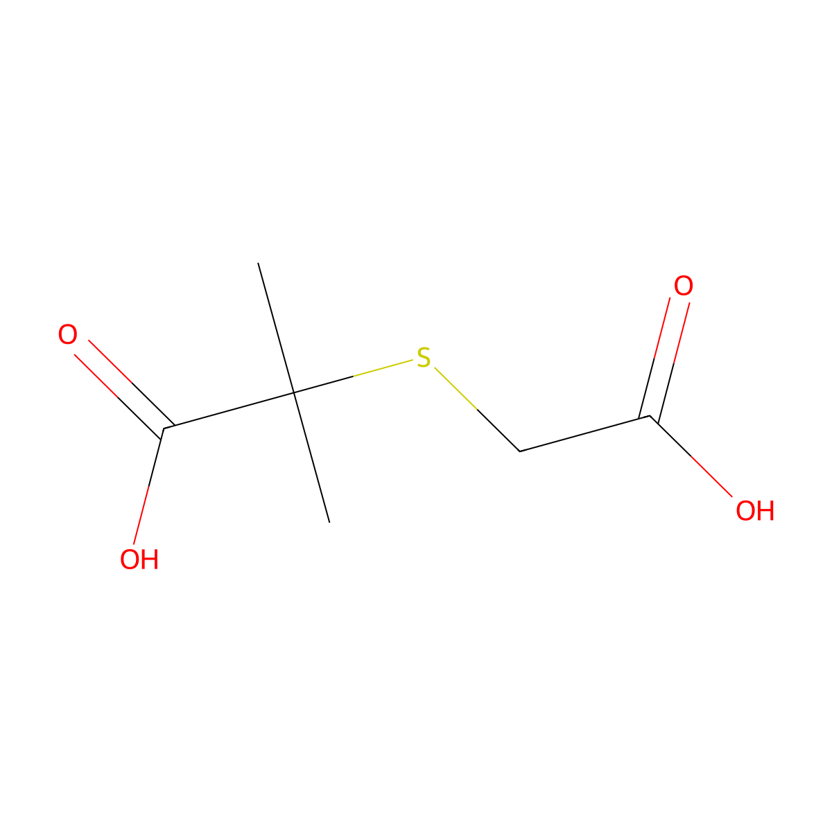 2-[(Carboxymethyl)sulfanyl]-2-methylpropanoic acid molecular structure, CAS 13330-92-2
