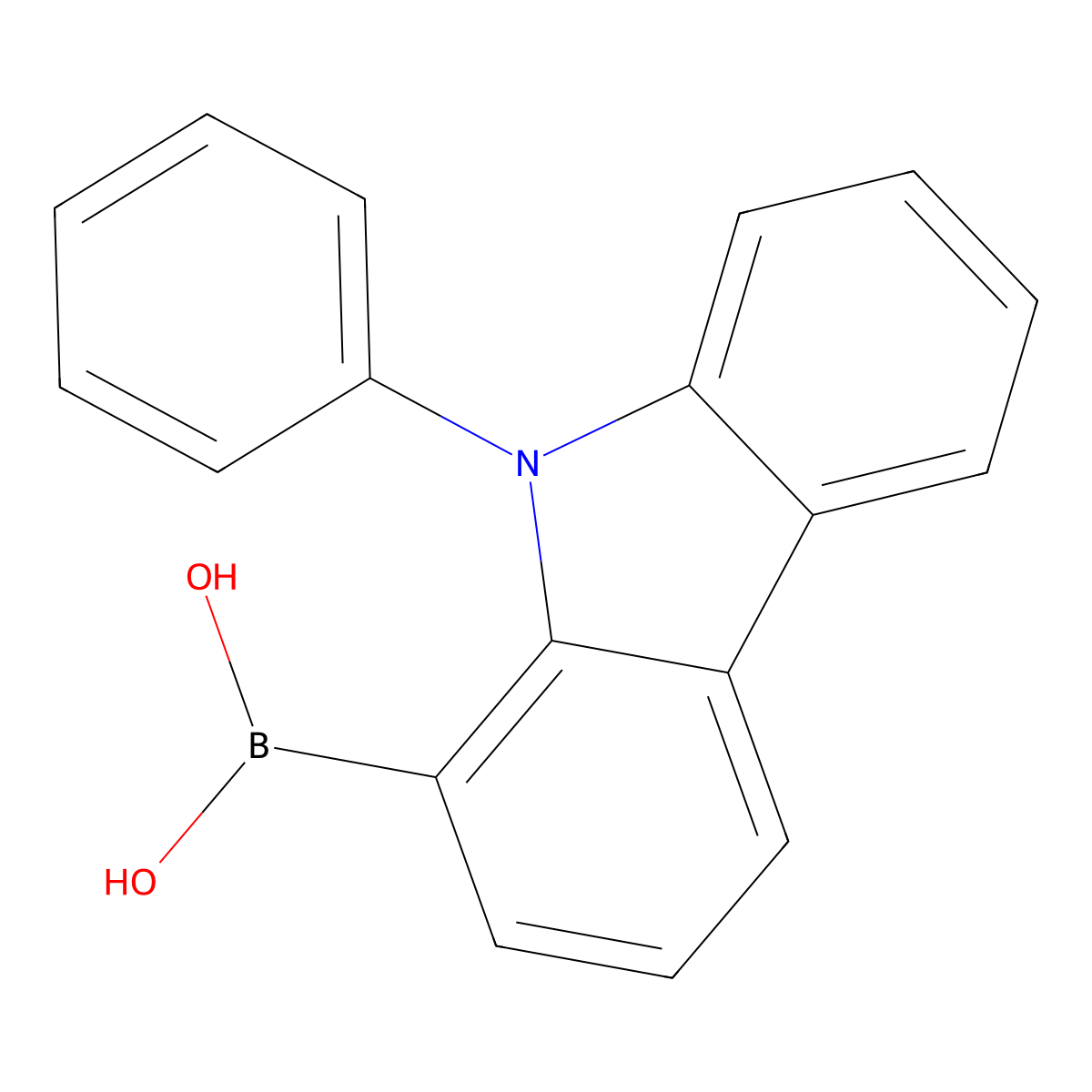 (9-Phenyl-9H-carbazol-1-yl)boronic acid molecular structure, CAS 1333002-41-7