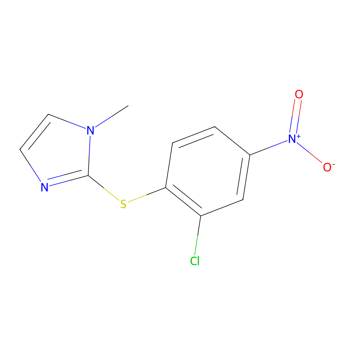 2-(2-Chloro-4-nitrophenyl)sulfanyl-1-methylimidazole molecular structure, CAS 133303-87-4