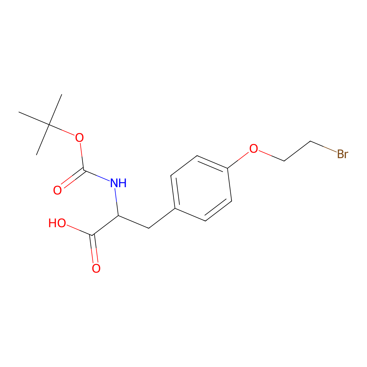 N-Boc-O-(2-bromoethyl)-L-tyrosine molecular structure, CAS 1333069-57-0