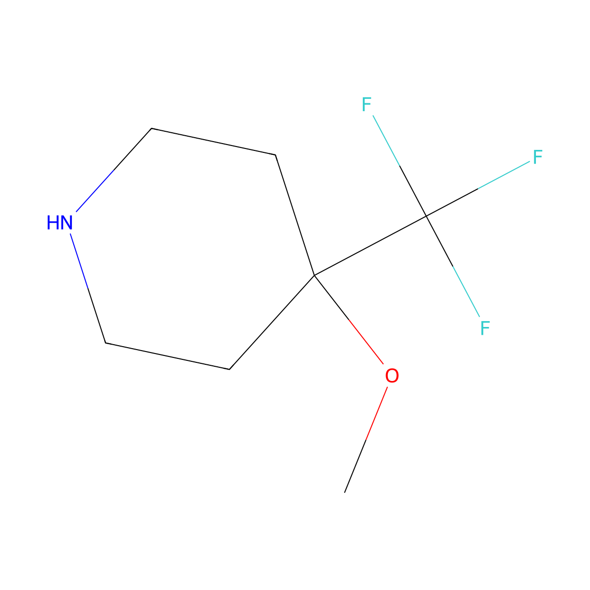 4-Methoxy-4-(trifluoromethyl)piperidine molecular structure, CAS 1333106-10-7