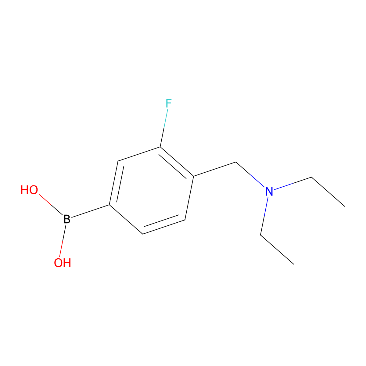 4-((Diethylamino)methyl)-3-fluorophenylboronic acid molecular structure, CAS 1333121-78-0