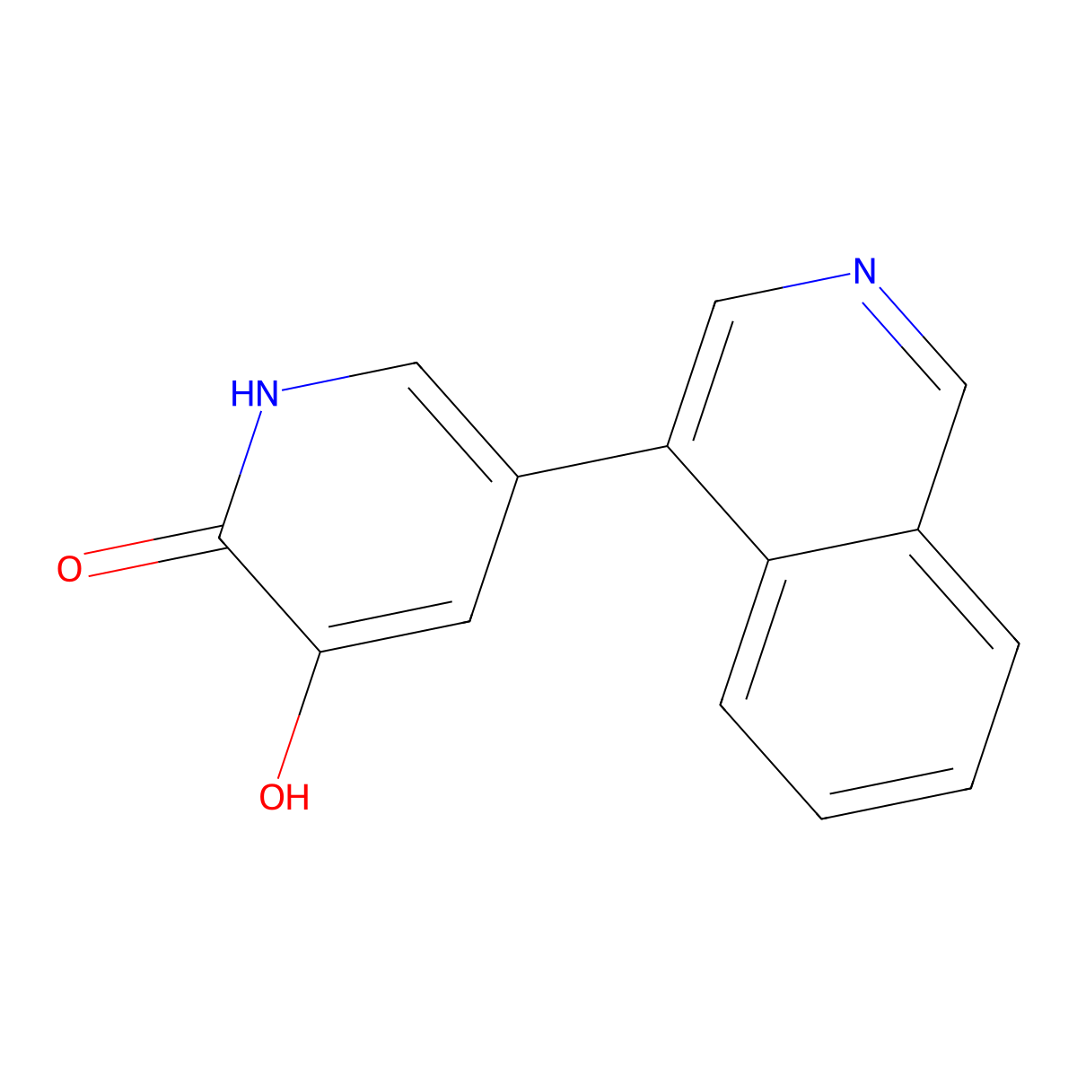 3-hydroxy-5-isoquinolin-4-yl-1H-pyridin-2-one molecular structure, CAS 1333145-98-4