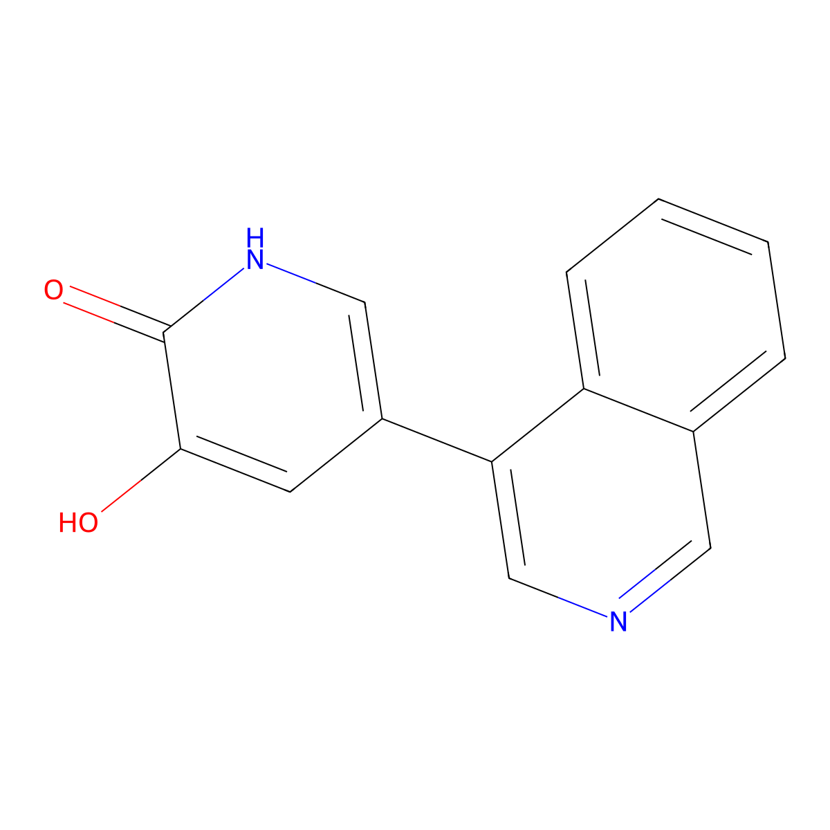 3-hydroxy-5-isoquinolin-4-yl-1H-pyridin-2-one molecular structure, CAS 1333145-98-4