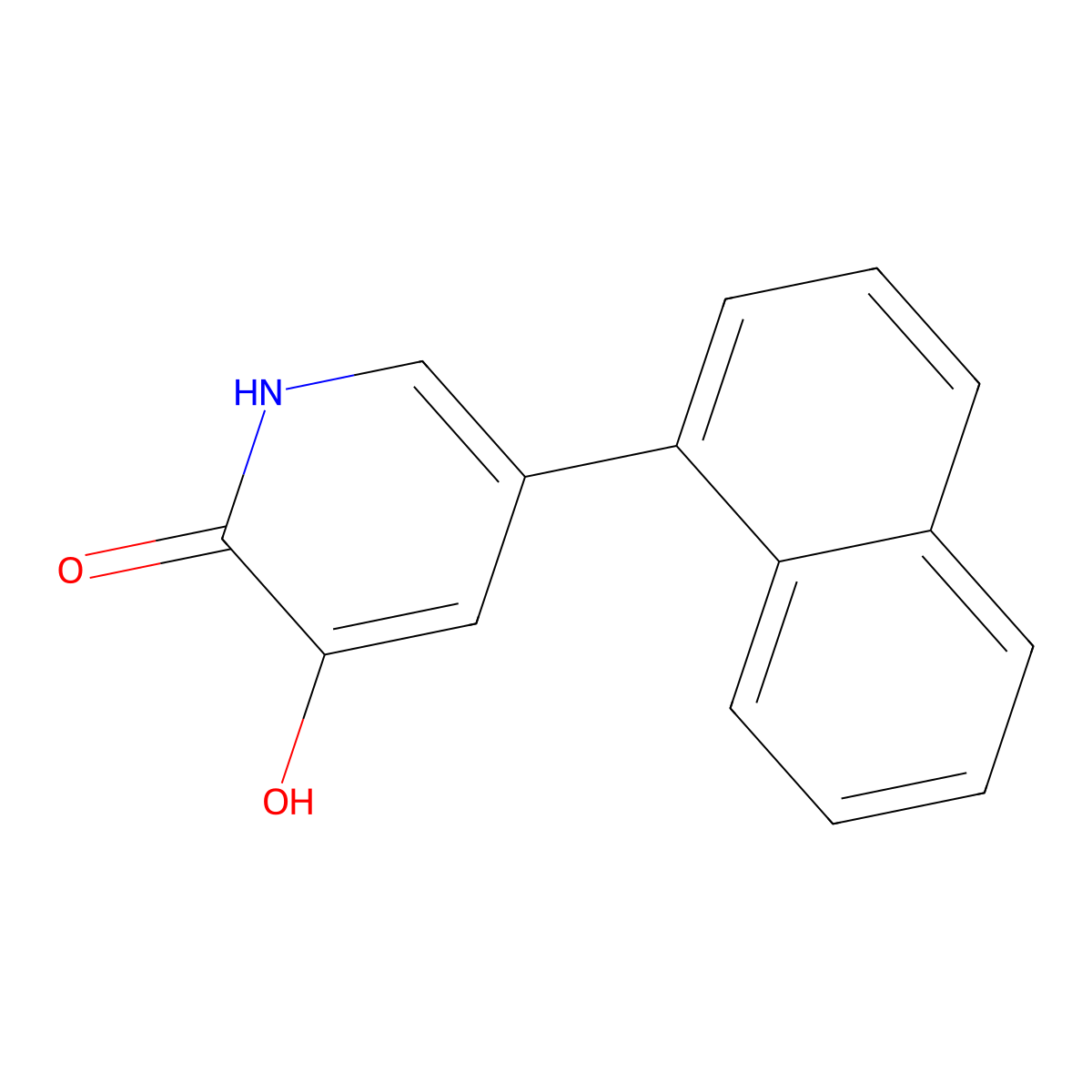 3-hydroxy-5-naphthalen-1-yl-1H-pyridin-2-one molecular structure, CAS 1333146-08-9