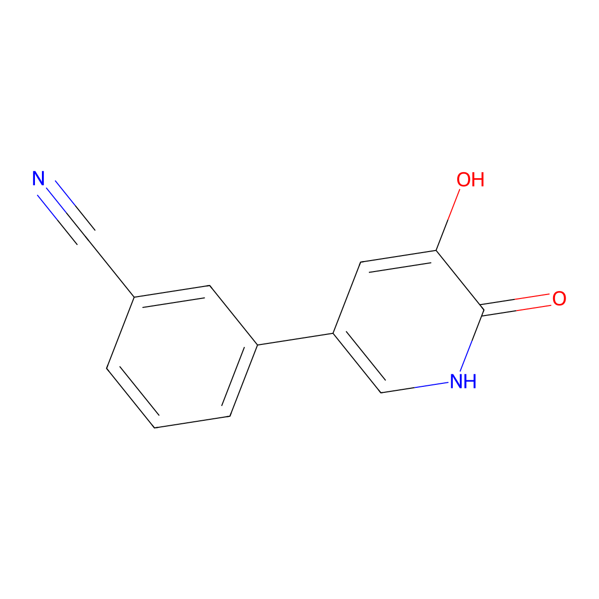 3-(5-Hydroxy-6-Oxo-1,6-Dihydropyridin-3-Yl)benzonitrile molecular structure, CAS 1333146-11-4