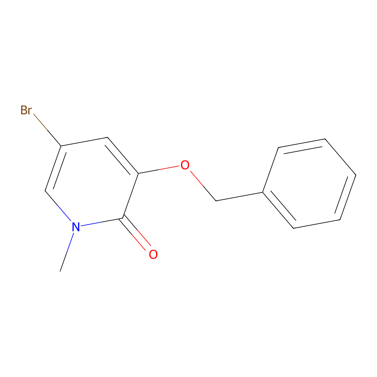3-(benzyloxy)-5-bromo-1-methylpyridin-2(1H)-one molecular structure, CAS 1333146-86-3