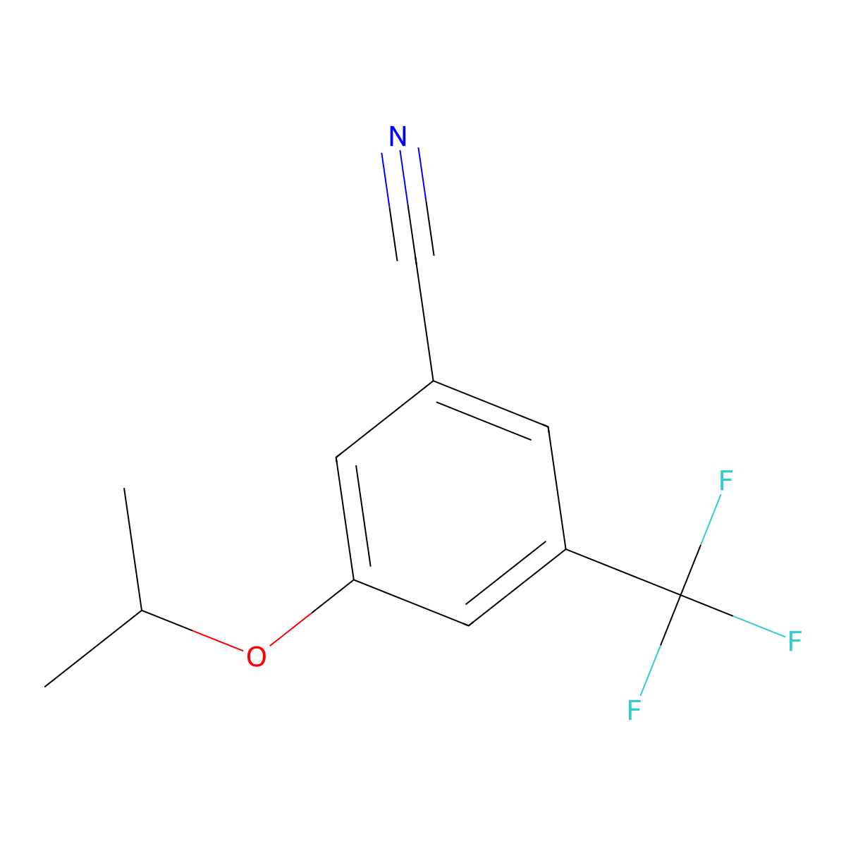 3-Isopropoxy-5-(trifluoromethyl)benzonitrile molecular structure, CAS 1333153-39-1