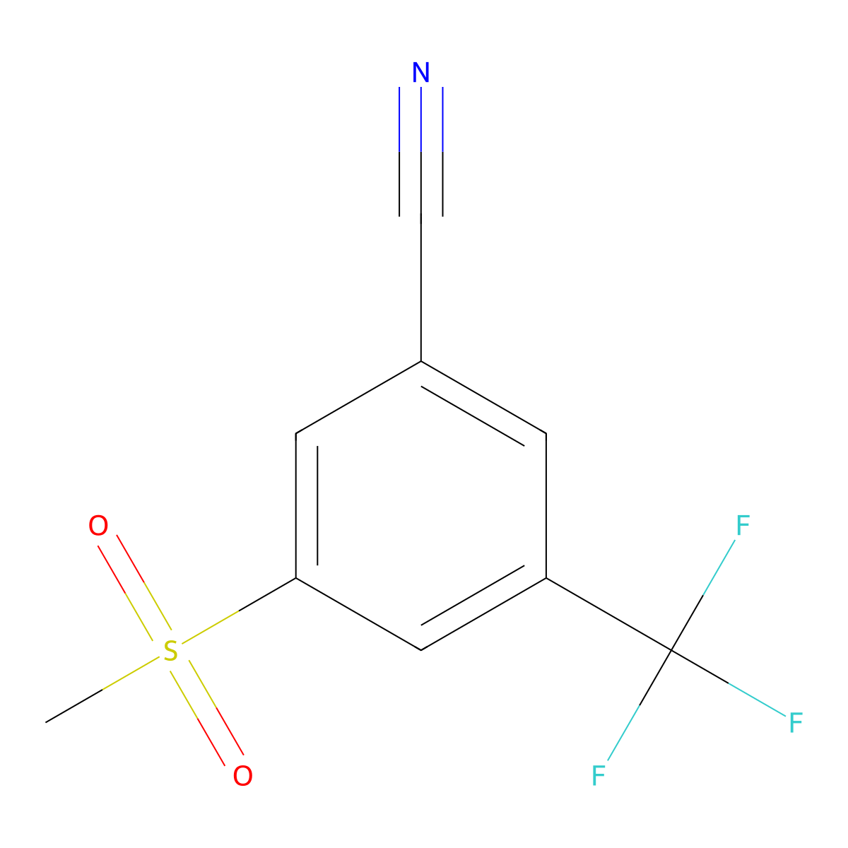 3-(Methylsulfonyl)-5-(trifluoromethyl)benzonitrile molecular structure, CAS 1333153-97-1
