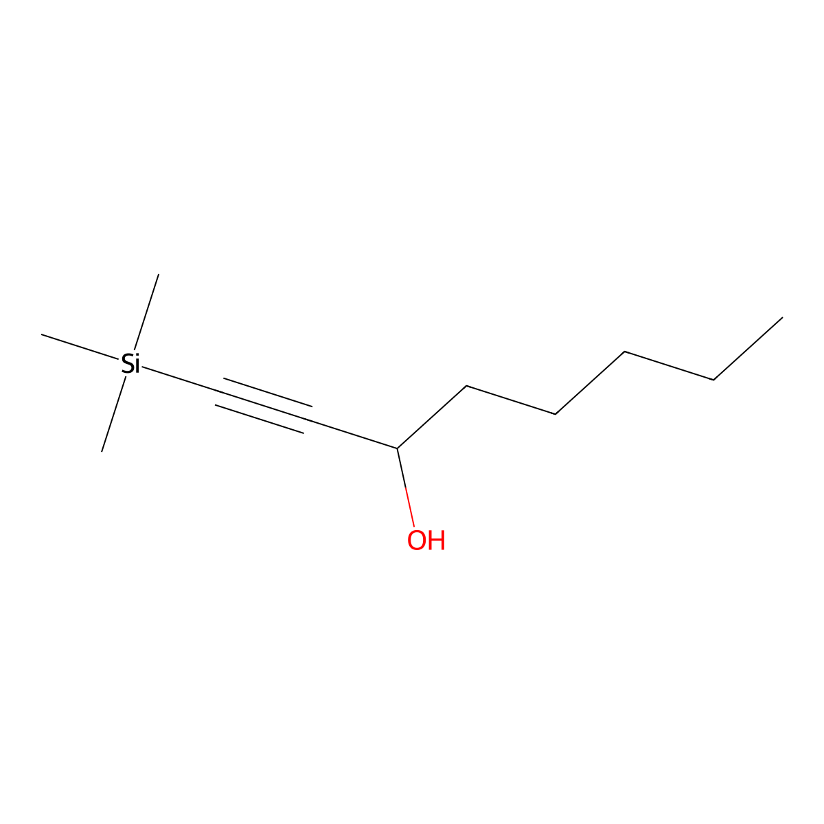 1-Octyn-3-ol, 1-(trimethylsilyl)- molecular structure, CAS 133319-86-5