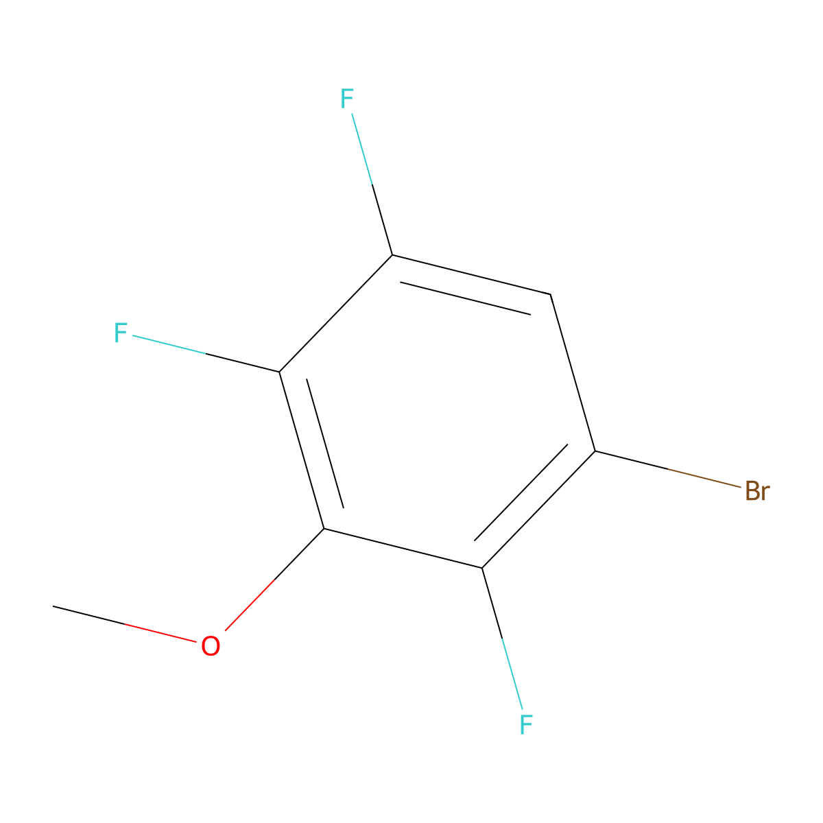 1-Bromo-2,4,5-trifluoro-3-methoxybenzene molecular structure, CAS 13332-24-6