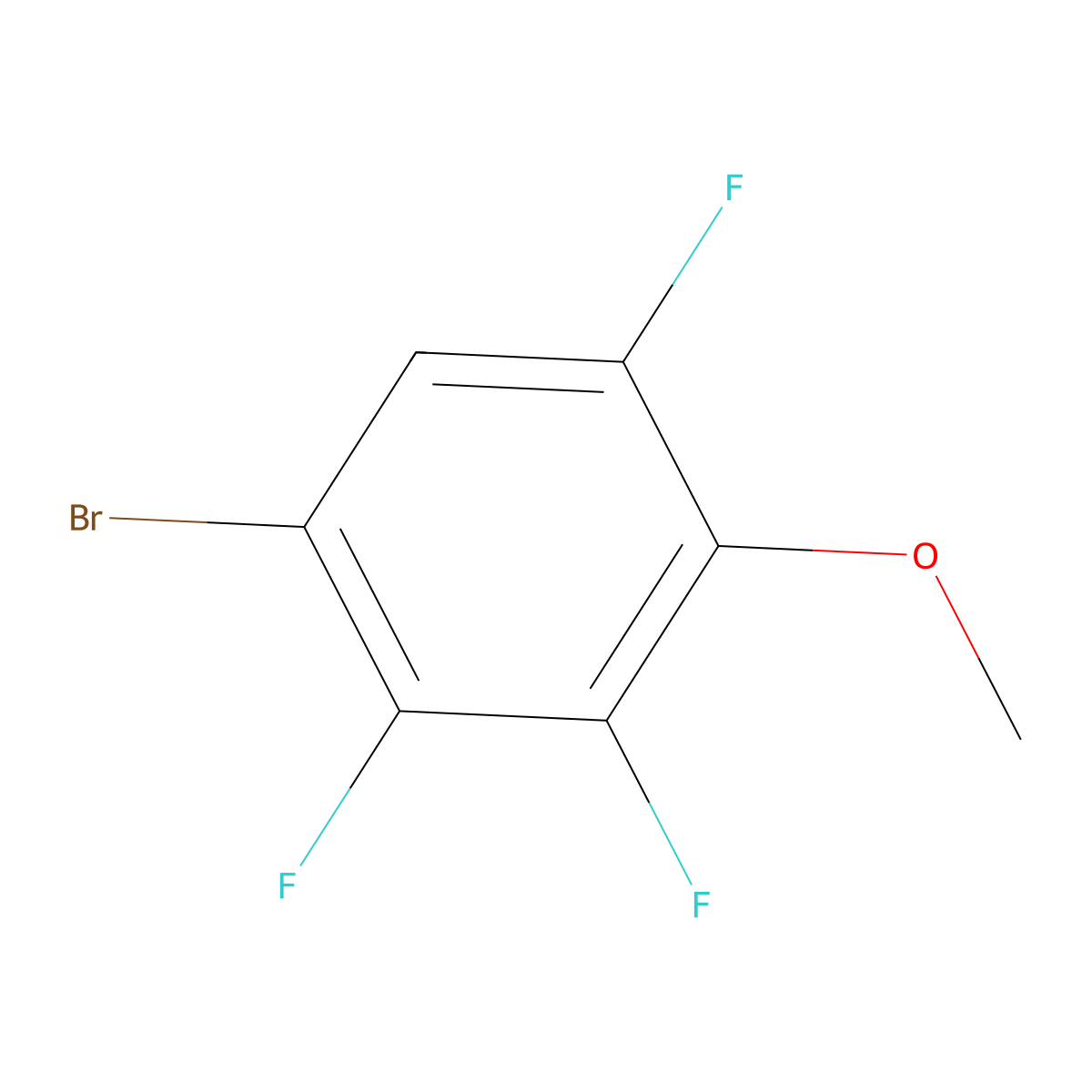1-Bromo-2,3,5-trifluoro-4-methoxybenzene molecular structure, CAS 13332-25-7