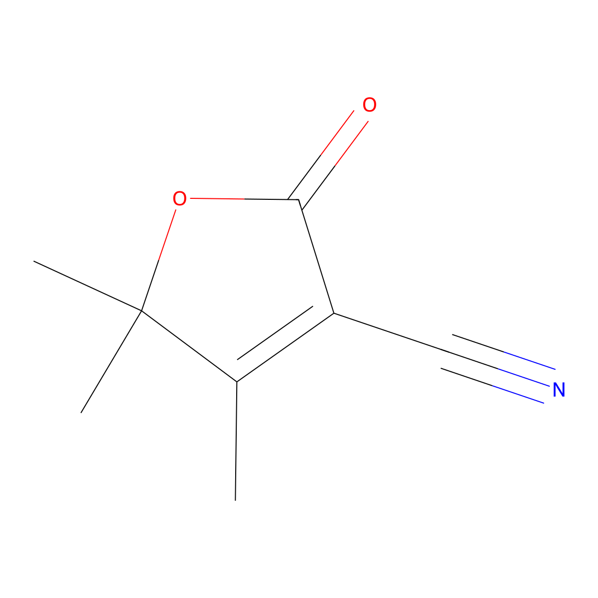 4,5,5-Trimethyl-2-oxo-2,5-dihydrofuran-3-carbonitrile molecular structure, CAS 13332-71-3