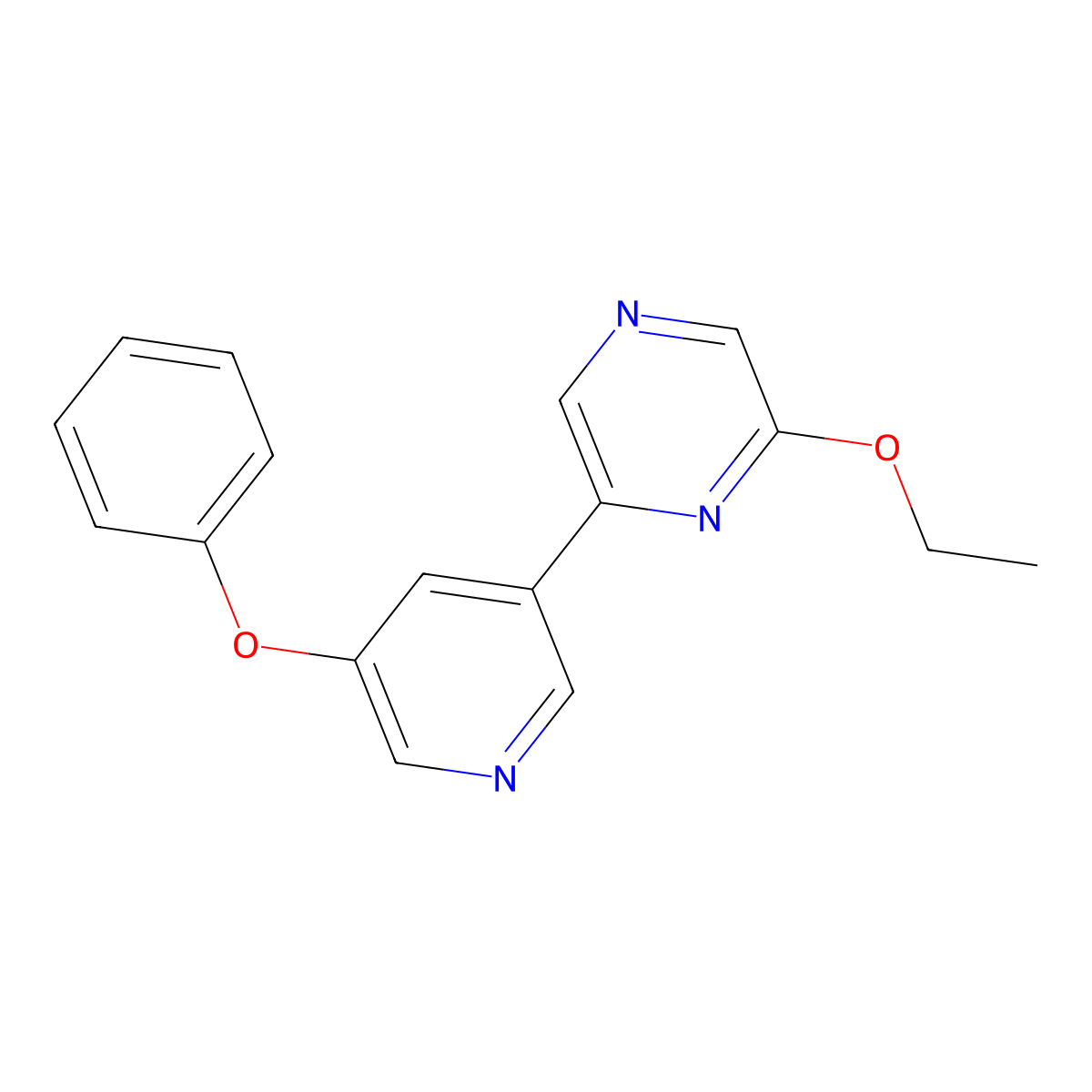 2-Ethoxy-6-(5-phenoxypyridin-3-yl)pyrazine molecular structure, CAS 1333222-11-9