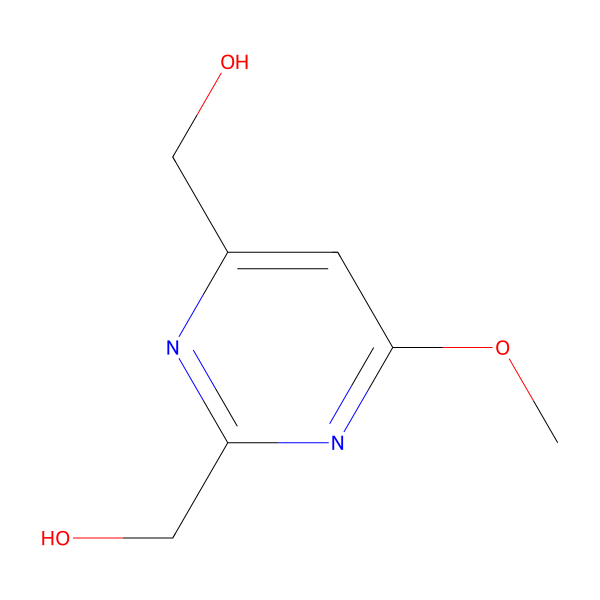 (6-Methoxypyrimidine-2,4-diyl)dimethanol molecular structure, CAS 1333222-16-4
